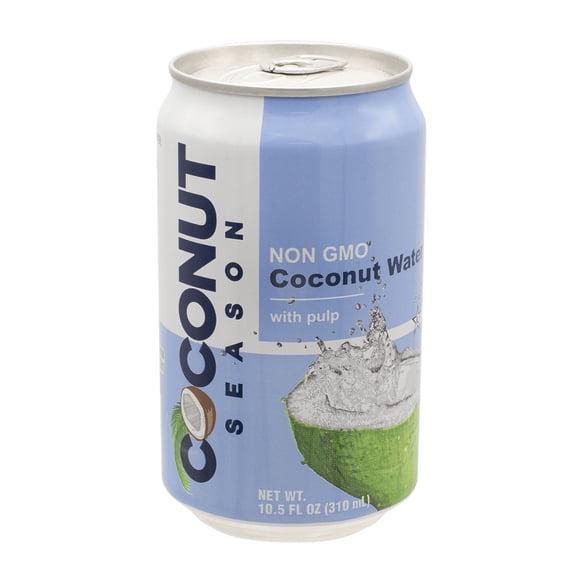 Coconut Season Coconut Water with Pulp, 10.5 fl oz (310 mL), 24 Pack, 85% Coconut Water, Non-GMO Tropical Drink