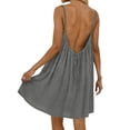 thumbnail image 4 of Women's Spaghetti Strap Backless Loose Loungewear Dress Grey XXL, 4 of 7