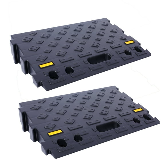 Plastic Two-Piece Ramps 6600 lb Max Load - Black 2 Pack