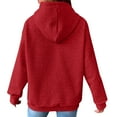 thumbnail image 7 of Gubotare Womens Cozy Knit Sweaters Hoodies Ribbed V Neck Pullover Sweatshirts for Fall Outfits Basic Hoodies for Women (Red,M), 7 of 7