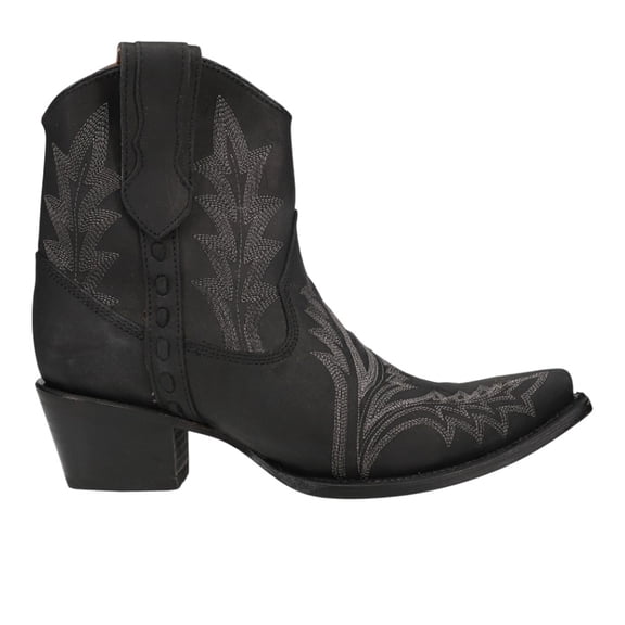 Corral Boots Womens Embroidered Snip Toe Zippered Cowboy Ankle Boots
