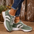 thumbnail image 2 of Pandaie Women's Fashion Sneakers Trendy Low Top Classic Retro Casual Shoes Ladies Non Slip Comfortable Running Walking Footwear with Arch Support Army Green Size 9.5, 2 of 8