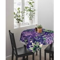 thumbnail image 4 of Purple Green Flowers Suqare Tablecloth - 54 x 54 Inch, Watercolor Vintage Botanical Waterproof & StainResistant Tablecloth, Washable Oil-proof Table Cover for Dining/Party/Wedding/Camping/Buffet, 4 of 9