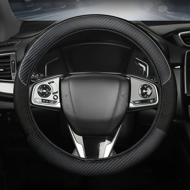 Cover de volante deportivo, tapa volante gruesa, tapa volante de coche, protección contra rayos UV, soporte ajustable, material de cuero, para coche, para oficina,topliu