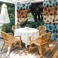 thumbnail image 4 of Outdoor Curtains for Patio Waterproof, Light Blue Brown Outdoor Privacy Panels Grommet, Rustic Farmhouse Dog Paw Vintage Blackout Outside Curtains for Porch/Cabana/Pergola/Gazebo 54"x84", 2 Panels, 4 of 8