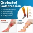 thumbnail image 2 of 3 Pairs Copper Compression Socks for Women & Men Circulation 15-20 mmhg - Better Blood Flow, Swelling, Best Support for Medical, Running, Nursing, 2 of 6