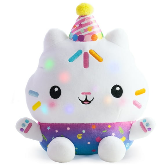 Gabby’s Dollhouse Celebrations, Sprinkle Party Cakey Cat 10-Inch Interactive Plush Toy