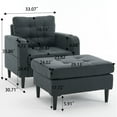 thumbnail image 4 of Tcbosik Modern Accent Chair with Storage Ottoman, Upholstered Arm Chair, Single Sofa Chair with Cup Holder and Side Pocket, Comfy Reading Chair for Living Room Bedroom, Dark Gray, 4 of 10