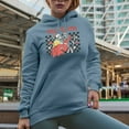 thumbnail image 2 of Fall in Love with You, Skeleton Couple, Retro Checkerboard, Valentine's Day Gift, Light Blue Hooded Sweatshirt or Hoodie, Large, 2 of 5