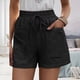 thumbnail image 2 of Pantalones cortos con cordón para mujer, cintura alta, informales, sueltos, pierna ancha, con cordones y bolsillos para verano, 2 of 6