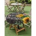 thumbnail image 4 of Outdoor Tablecloth with Umbrella Hole for Patio/Picnic/Party/Camping, Yellow Sunflowers Waterproof Table Cloth Round Cover Washable, Farmhouse Floral Rustic Leaves Dark Grey (Dia 54"), 4 of 8