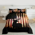 thumbnail image 2 of Manfei Retro American Flag Bedding Comforter Set, Jungle Deer Elk Print Twin Comforter Sets, Rustic Farmhouse Animal Reversible Bedding Set, Breathable Home Decor, 2 Pieces, 2 of 8