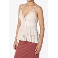 thumbnail image 3 of TheMogan Women's PLUS Cross Strap Smocked Back Crochet Lace Ruffle Peplum Cami Top, 3 of 7