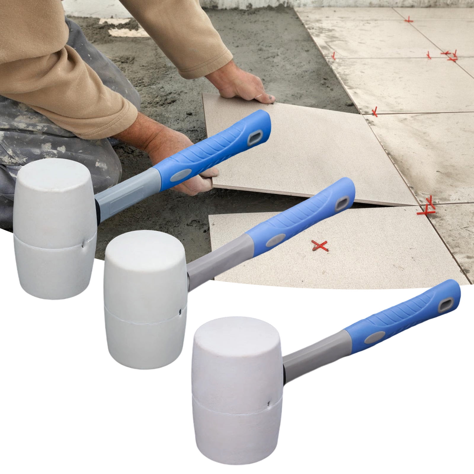 AntiSlip Installation Rubber Hammer For Floors And Ceramic Tiles Durability Rubber Mallets Tool