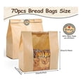 thumbnail image 2 of 70 Pcs Bread Bags for Homemade Bread with Window Sourdough, Paper Bread Bags with 75 Sealing Stickers for Bakers, 2 of 5