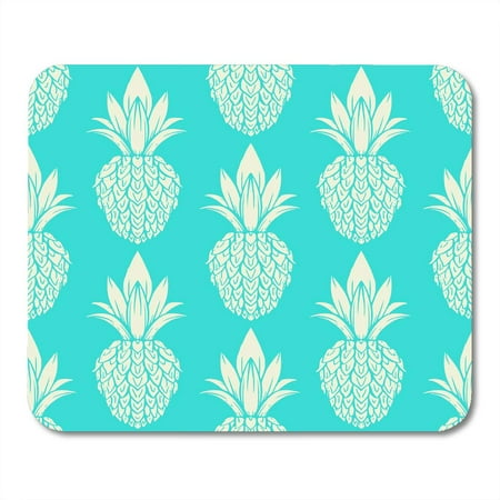 KDAGR Hawaiian White Summer Exotic with Silhouettes Tropical Fruit Pineapples Food Abstract Design Caribbean Mousepad Mouse Pad Mouse Mat 9x10 (Best Caribbean Island For Food)