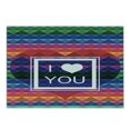 thumbnail image 1 of Vintage Rainbow Cutting Board, Colorful Fractal Mosaic Backdrop with Heart and I Love You Frame Valentines, Decorative Tempered Glass Cutting and Serving Board, Small Size, Multicolor, by Ambesonne, 1 of 1