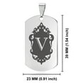 thumbnail image 2 of Stainless Steel Alphabet Letter V initial Dog Tag Keychain Circle Ring, 2 of 2