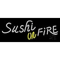 thumbnail image 1 of Sushi On Fire LED Neon Sign 13 x 32 - inches, Black Square Cut Acrylic Backing, with Dimmer - Bright and Premium built indoor LED Neon Sign for restaurant window and interior decor., 1 of 7