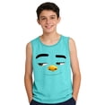 thumbnail image 4 of Xdegoge Kids Boys Smirking Face Graphic Tank Top Funny Bird Expression Sleeveless Crewneck Casual Summer Playwear Lightweight Breathable School Activewear Muscle Shirts, 4 of 6