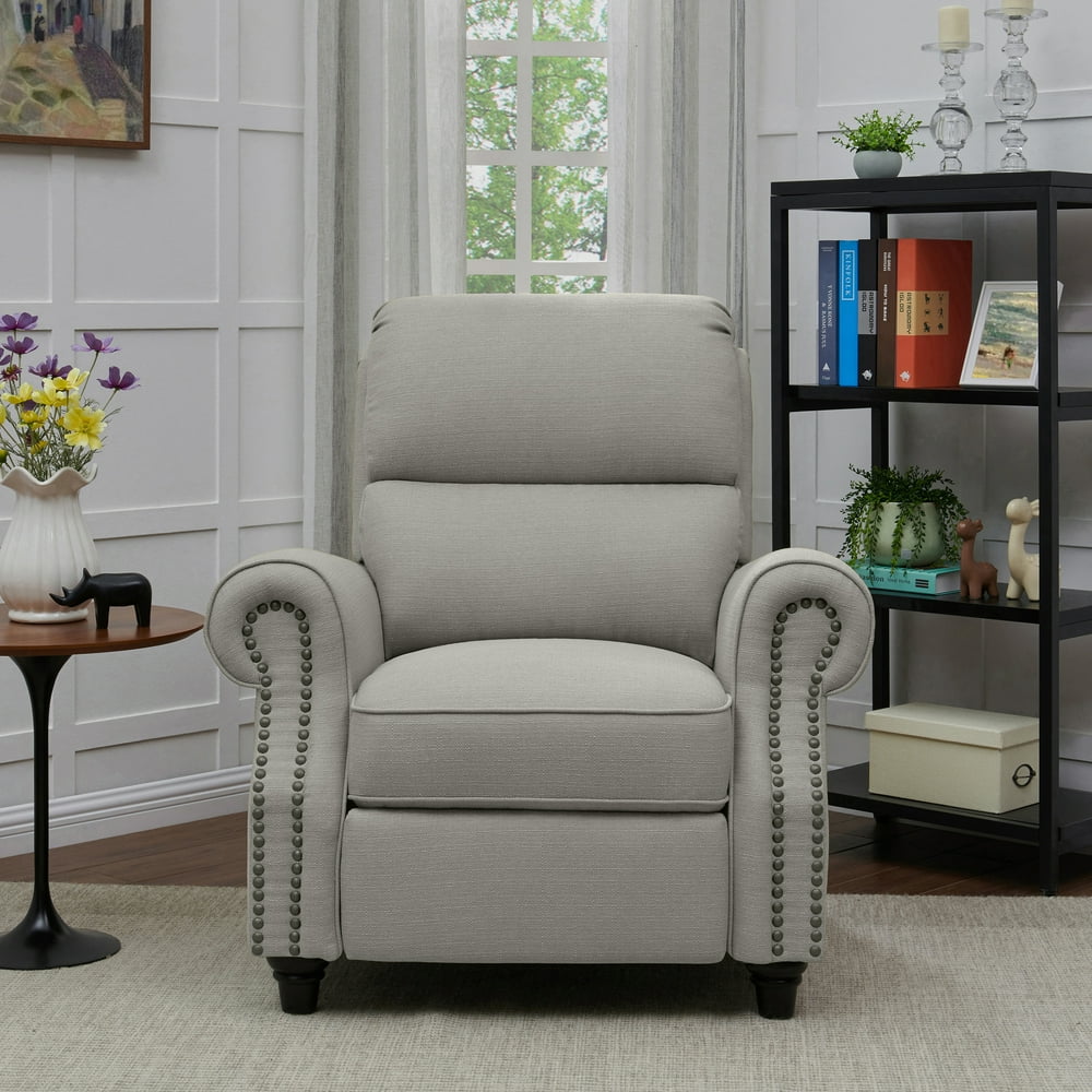 Homesvale ProLounger® Dove Gray Linen Push Back Recliner Chair ...