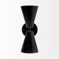 thumbnail image 2 of Mercana Eris II 7.3x12.6 Black Metal w/Gold Accent Double-Cone Wall Sconce, 2 of 7