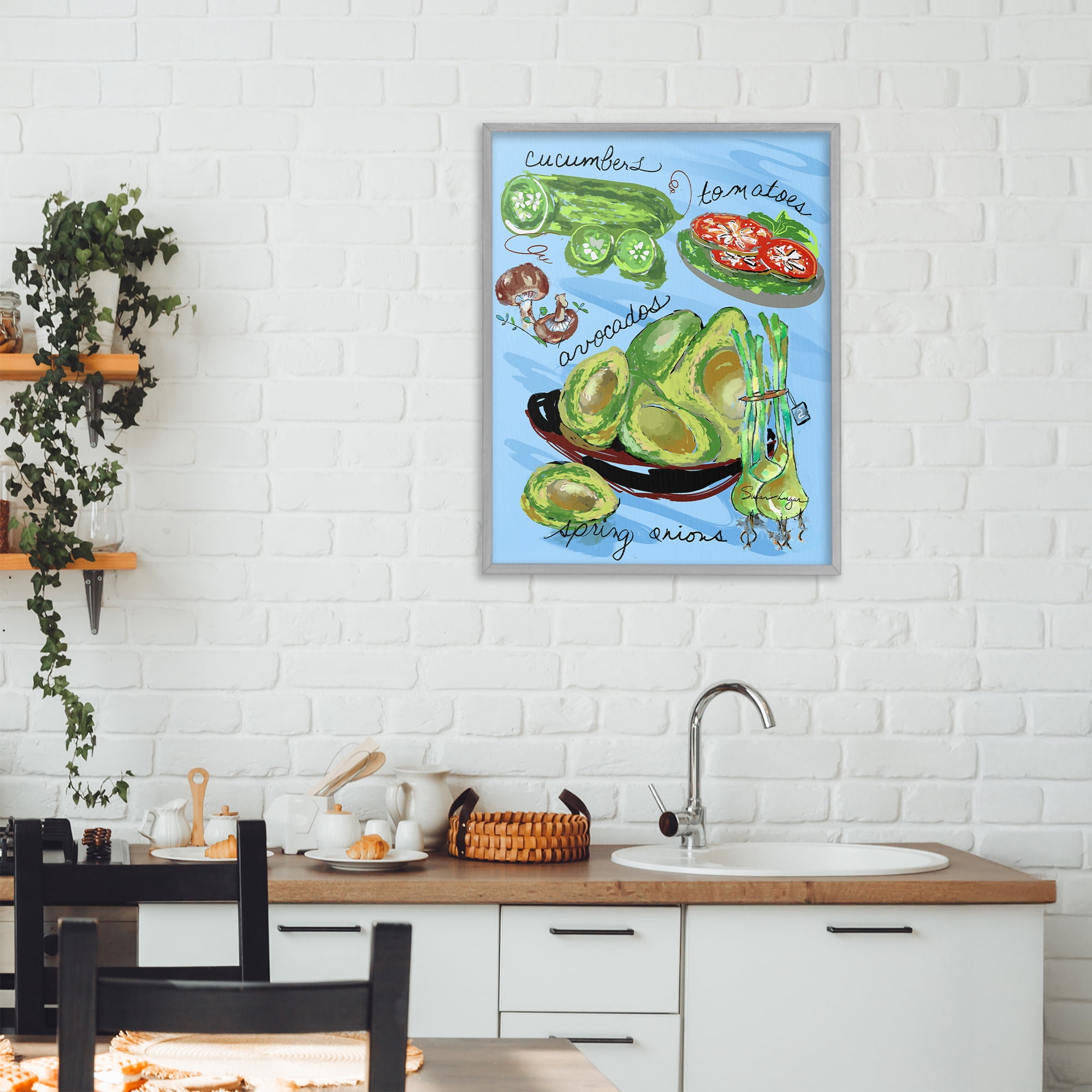 Stupell Industries Fresh Produce Collection Gray Framed Giclee Art, design by Susan Lugar
