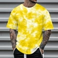 thumbnail image 4 of Xdzjlr Chemises pour Hommes Été Teinture sur Nœuds Col Rond Tee Mode T-Shirt Hommes,TTG, 4 of 4