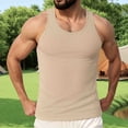 thumbnail image 2 of Gibobby Men Tank Tops 1 Pack Men's Muscle Shirts Sleeveless Quick Drying Gym Workout Tank Top(XXXL,Khaki), 2 of 7