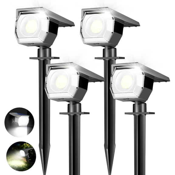 Peasur Solar Lights Outdoor, Solar Spotlights Outdoor Waterproof 3 Modes, 2-in-1 Auto On/Off Solar Spot Landscape Lighting Outside for Tree Plants Yard Garden Pathway