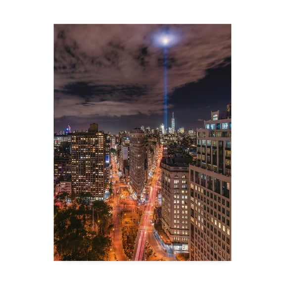 Trademark Fine Art 'Tribute Lights Flatiron District' Canvas Art by Bruce Gett