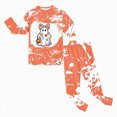 thumbnail image 2 of TOWED22 Girls Boys Halloween Pajamas Set Sleepwear Rainbow Unicorn Pjs Toddler Long Sleeve Jammies Kids Sleepwear(Orange,7Y), 2 of 8