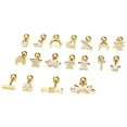 thumbnail image 5 of K-KED Fashion Titanium Steel Ear Stud Floral Gem Earrings Creative Piercing Jewelry-1 gold, 5 of 9