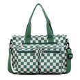 thumbnail image 1 of Bolso Cruzado A Cuadros Hombro Con Tablero Ajedrez Mano Elegante para Mujer () Verde, 1 of 9