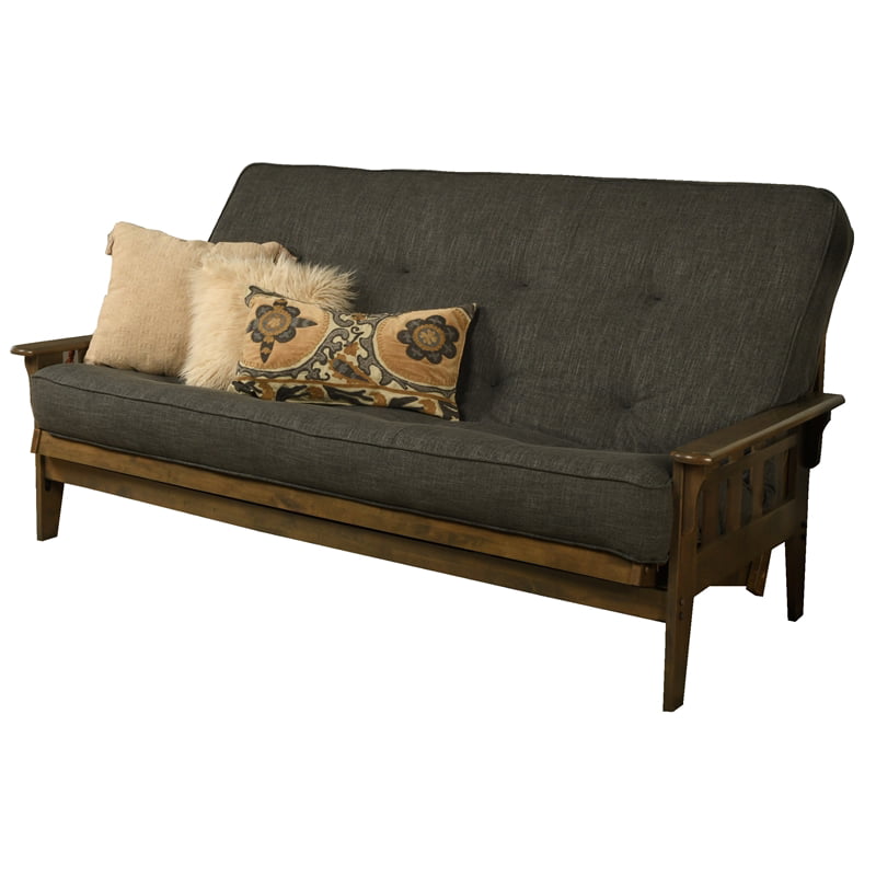 Kodiak Furniture Tucson Queen-size Wood Futon-Linen Charcoal Mattress ...