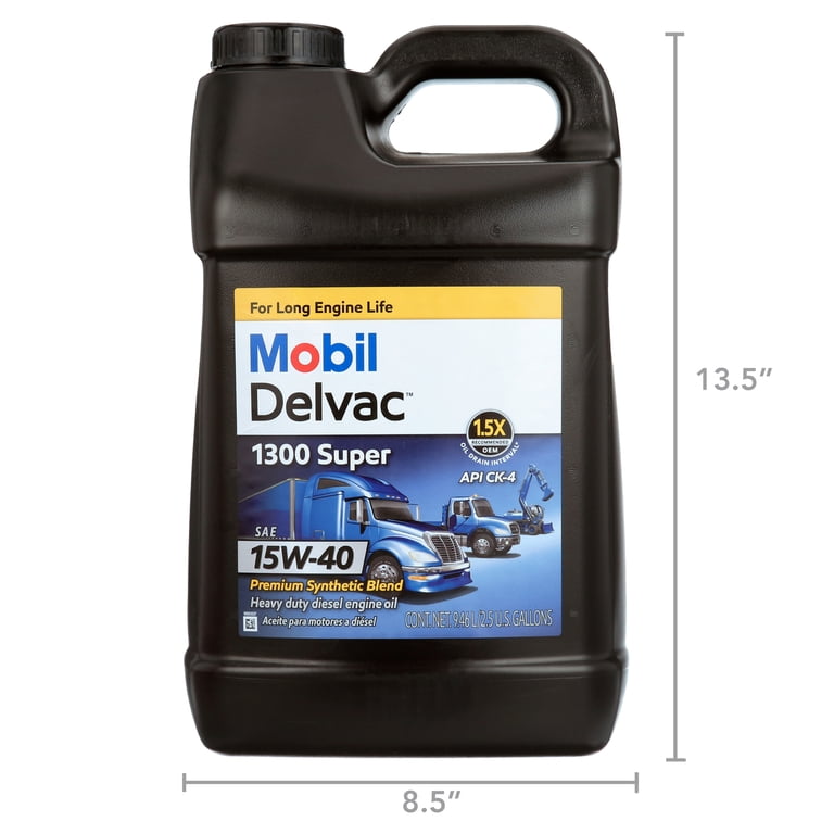 2 pack) Mobil Delvac 1300 Super Heavy Duty Premium Synthetic Blend