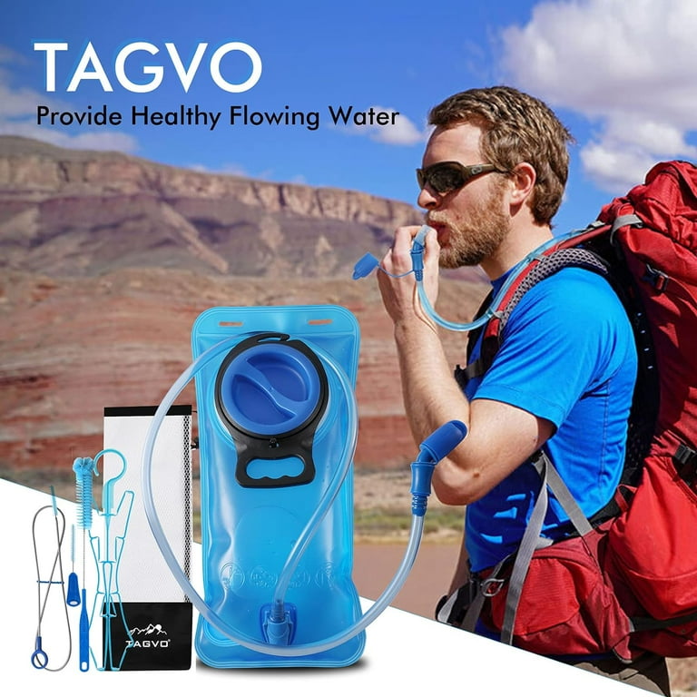 TAGVO Hydration Bladder 2 Liter BPA Free 70oz + Cleaning Brushes