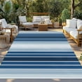 thumbnail image 3 of Fsddascl Navy Blue Stripe Outdoor Rug for Patio/Deck/Porch, Non-Slip Large Area Rug 5 x 8 Ft, Modern Blue Ombre Vertical Striped Indoor Outdoor Rugs Washable Area Rugs, Reversible Camping Rug Carpet, 3 of 5