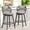 Gray, variant on Carolayne 26'' Outdoor Bar Stools Set of 4, Swivel Counter Height Stools with Woven Backrest & Footrest, Beige