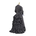 thumbnail image 4 of Women Gothic Steampunk Black Striped Rococo Dress Skellington Costume, 4 of 11