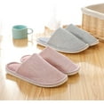 thumbnail image 5 of Women's Striped Linen Comfortable Antislip Cotton Slippers, Closed-Toe Spa Slippers, Machine Washable, 5 of 10