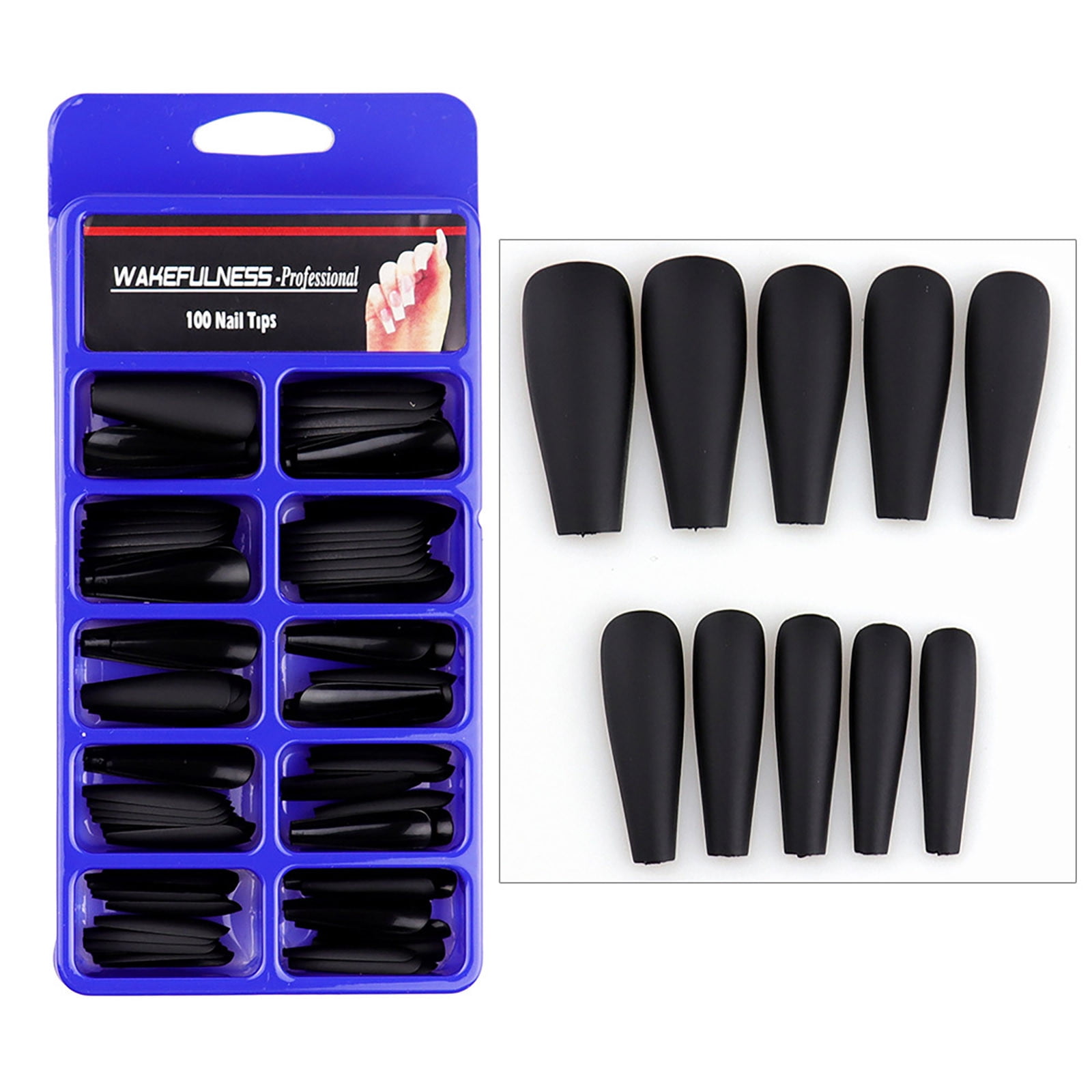 DPTALR 100pc Of Matte Ballet Fake Nails Long Nail Art Patches Full