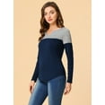 thumbnail image 3 of Unique Bargains T-Shirt Casual à Manches Longues à Col en V pour Femmes, 3 of 4