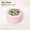 thumbnail image 2 of Fuzoiu Vegetable (2) Print Portable Jewelry Box,Round Mini Leather Travel Jewelry Case,Small Travel Jewelry Organizer,Jewelry Holder for Ring Necklace Earring for Women Girls-Pink, 2 of 7