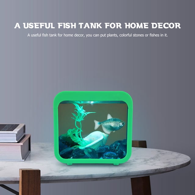 unbranded Acuario Betta Transparente Con Para De Escritorio En Casa