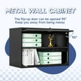thumbnail image 4 of Metal Wall Cabinet with Locking Door and Shelf, Hanging Garage Cabinets with Up-Flip Doors for Garage, Warehouse, Home, Office, Assembly Required (Black, One Cabinet), 4 of 6