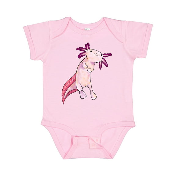 Inktastic Axolotl Says Hello Cute Salamander Boys or Girls Baby Bodysuit