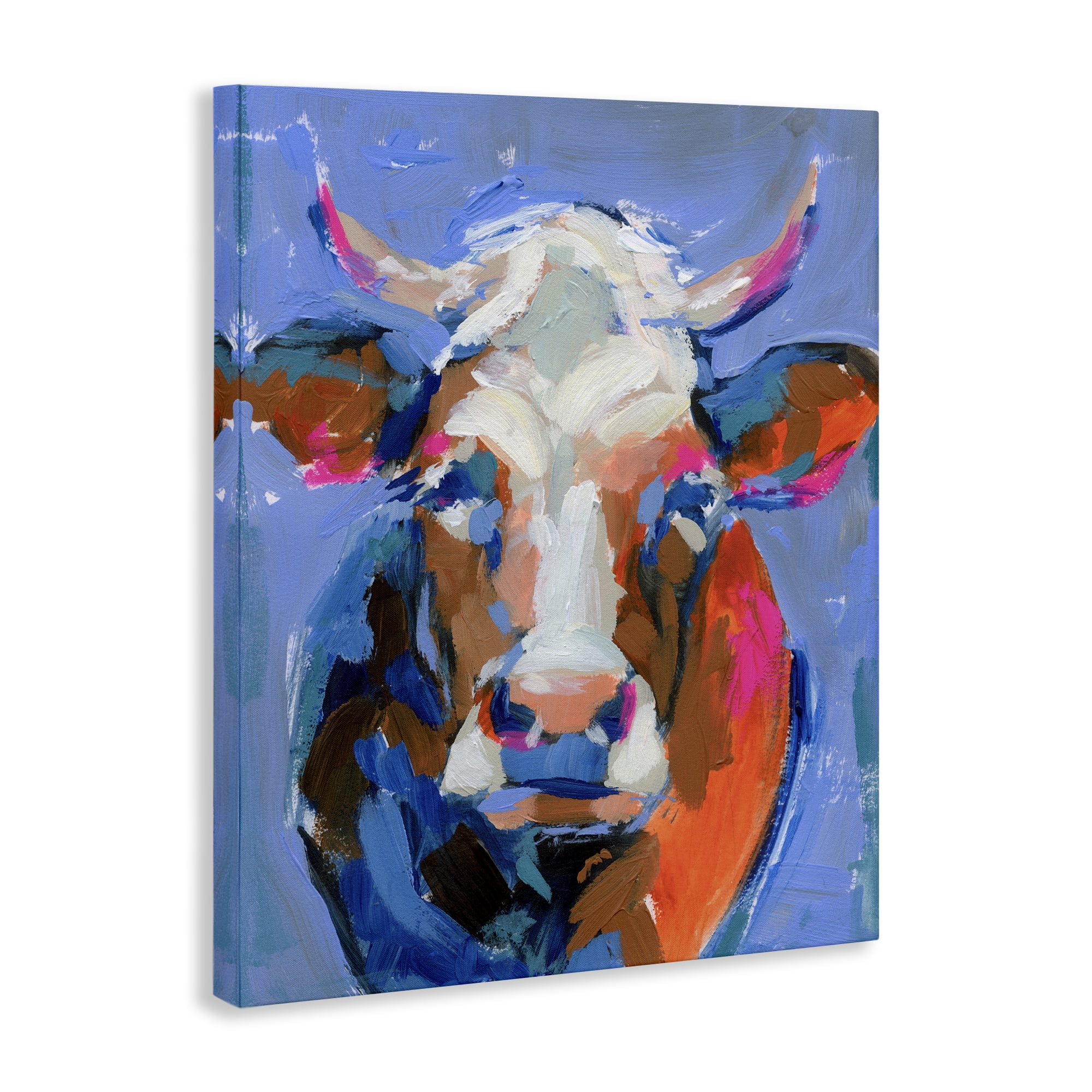 Stupell Industries Bold Paint Strokes Cow Animals & Insects Painting Gallery Wrapped Canvas Art Print Wall Art, 36 x 48