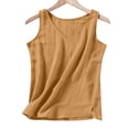 thumbnail image 6 of WTXUE Cotton Linen Tank Tops V Neck Sleeveless Plus Size Vest Tunic Tank Tops Linen Sleeveless Shirts Work Shirts Loose Fitting Tops Soft Shirts Casual Shirts Dressy Casual Tops Basic Tops Khaki L, 6 of 7
