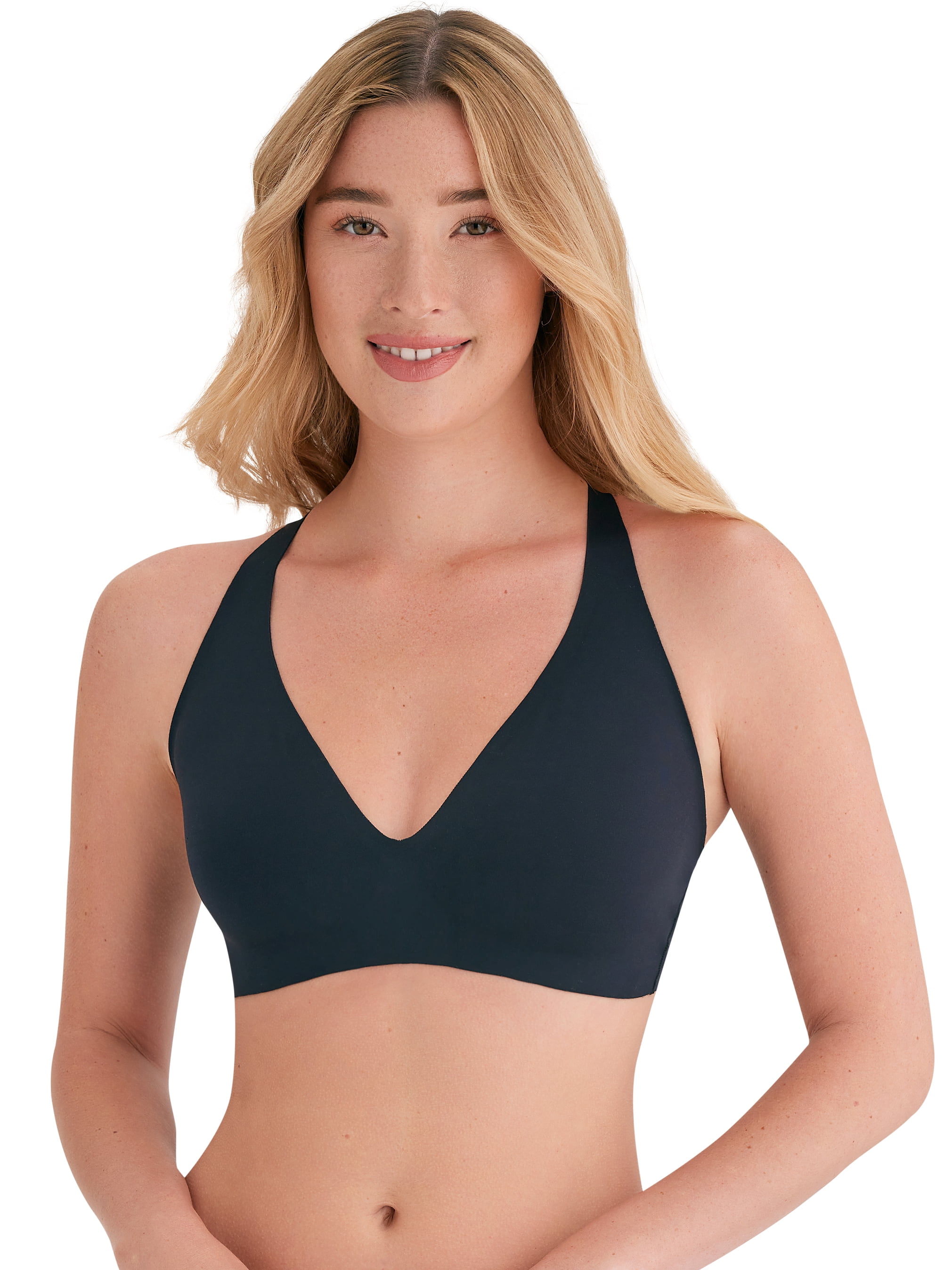 Joyspun Women’s Wire-Free Bonded Plunge Bralette, Sizes S-XXXL
